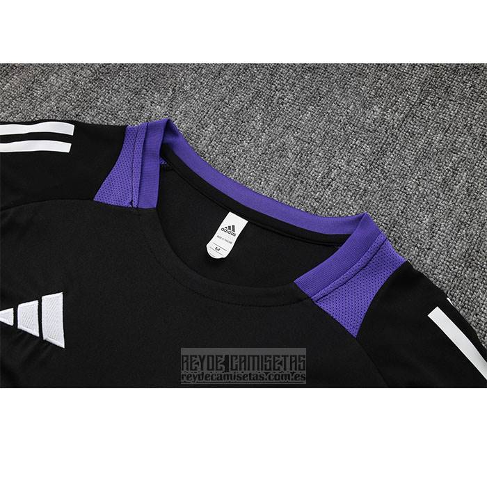 Chandal del Real Madrid Dragon Manga Corta 2024-2025 Negro y Purpura - Pantalon Corto